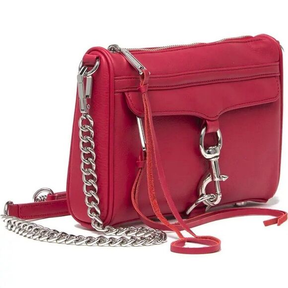 NWT REBECCA MINKOFF Mini M.A.C. Red Leather Crossbody Bag MSRP $195 - Picture 2 of 12